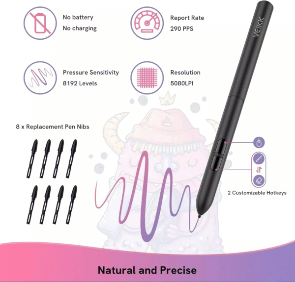 Ultra-Thin Graphics Tablet – Professional 6x4 Inch Drawing Tab with Battery-Free - Image 2