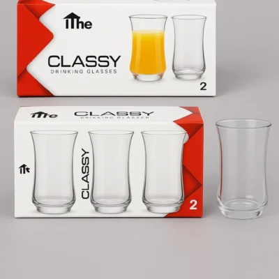 Set of 3 Clear Glass Highball Tumblers 280ml for Juice Water or Daily Drinks