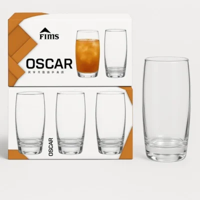 Set of 3 Glass Hiball Tumbler Cups for Juice Water or Daily Drink Use at Home